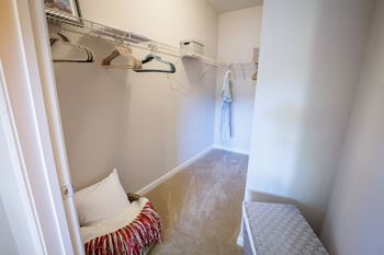 Spacious walk-in closets